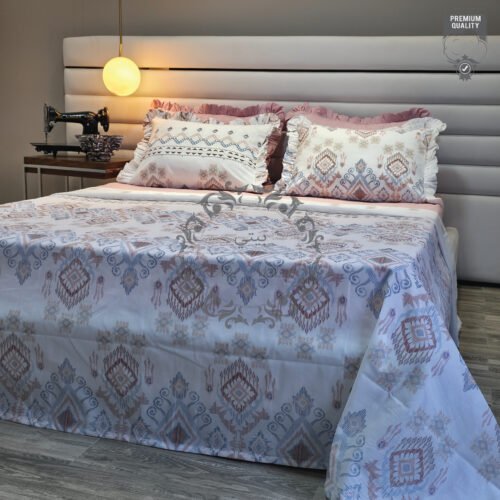 Parure De Lit Taies à Volant – Symphonie Géométrique Douce