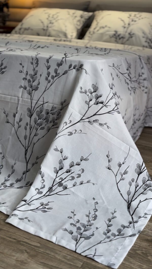 Parure de Lit 6 Pièces – Feuillage Gris Élégant