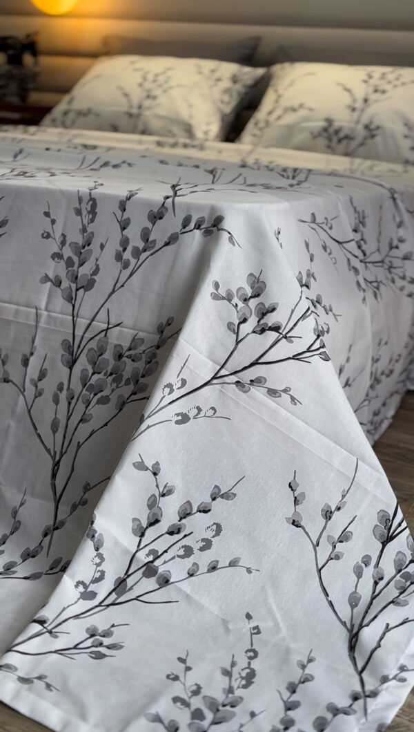 Parure de Lit 6 Pièces – Feuillage Gris Élégant
