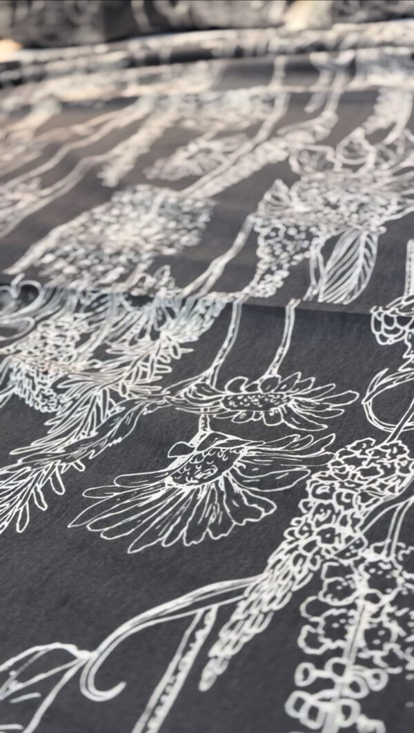 Parure de Lit 6 Pièces – Gris Élégance Florale