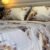 Parure de Lit 6 Pièces – Fleurs Élégantes Beige & Crème