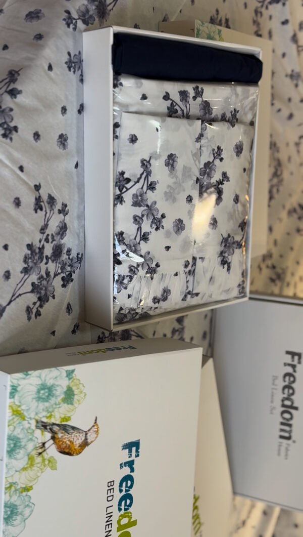 IMG_7594 Parure De Lit Taies à Volant – Douceur Florale Bleu