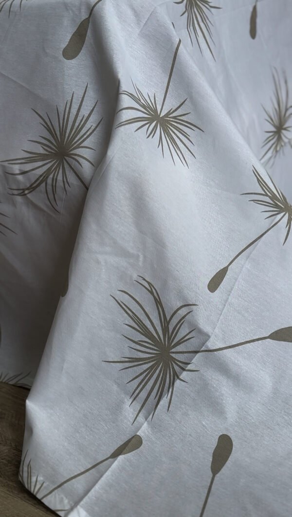 Parure de Lit Dandelion – Blanc & Grège Épuré