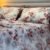 Parure de Lit Élégance Florale – Feuillage Burgundy & Gris