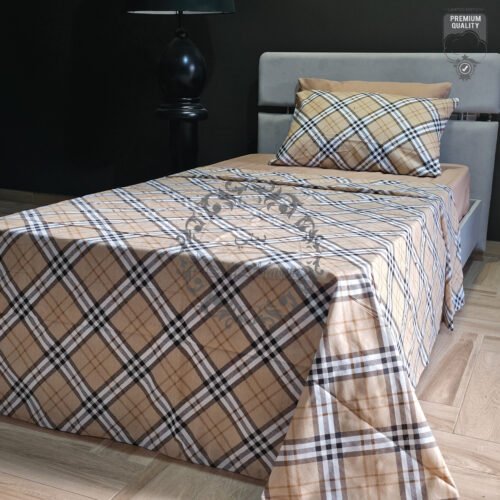 Parure de Lit Berberie Contemporaine – Carreaux Neutres