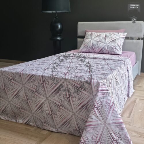 Parure de Lit Lignes d’Harmonie – Mauve Urbain