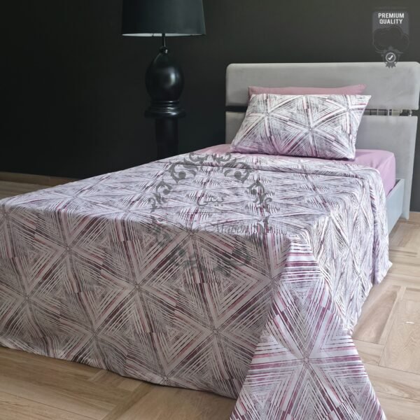 Parure de Lit Lignes d’Harmonie – Mauve Urbain