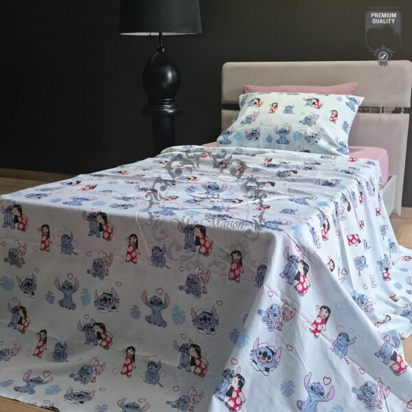 Parure de Lit Lilo & Stitch – Tendresse Hawaïenne Bleue