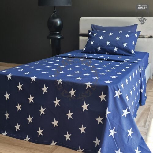 Parure de Lit Étoiles du Ciel – Bleu Nuit Lumineux