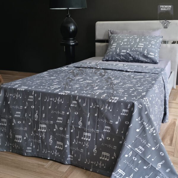 Parure de Lit Mélodie Nocturne – Notes & Harmonie Gris