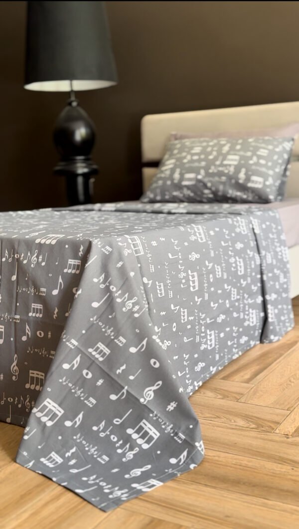 Parure de Lit Mélodie Nocturne – Notes & Harmonie Gris