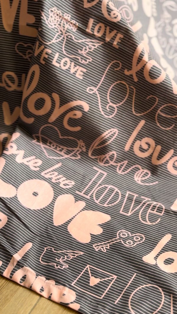 Parure de Lit Love Story – Gris Rosé Romantique