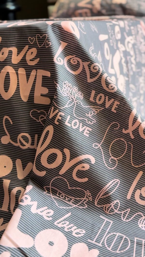 Parure de Lit Love Story – Gris Rosé Romantique