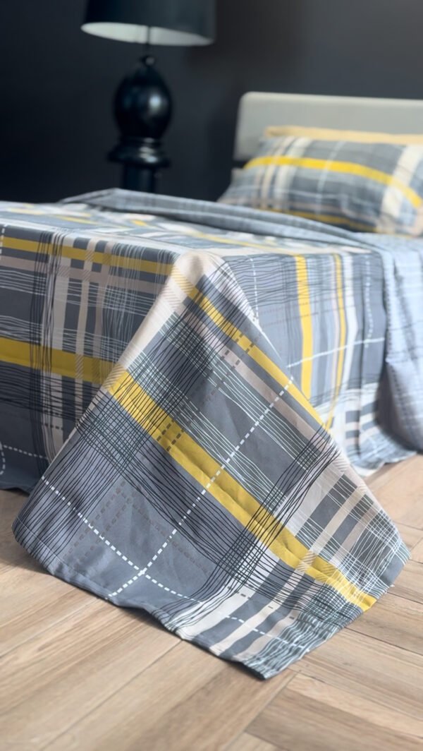 Parure de Lit Épure Graphique – Gris Soleil Urbain