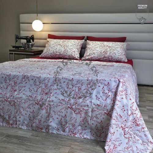 Parure de Lit Sakura – Douceur Florale Rouge