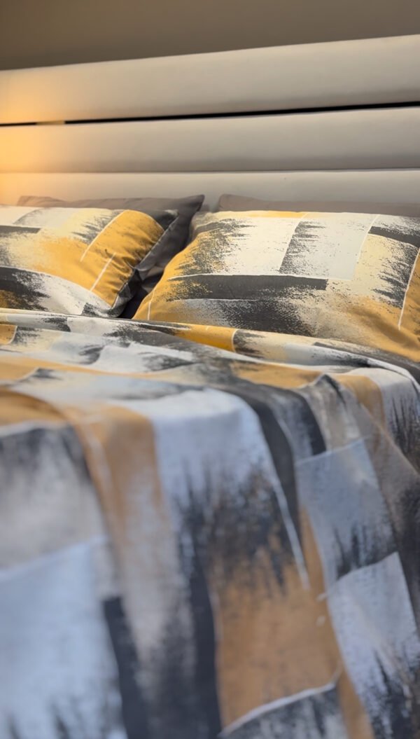 Parure de Lit Éclat Urbain – Gris, Beige & Graphite