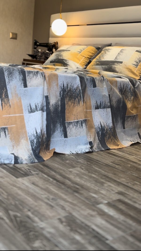 Parure de Lit Éclat Urbain – Gris, Beige & Graphite