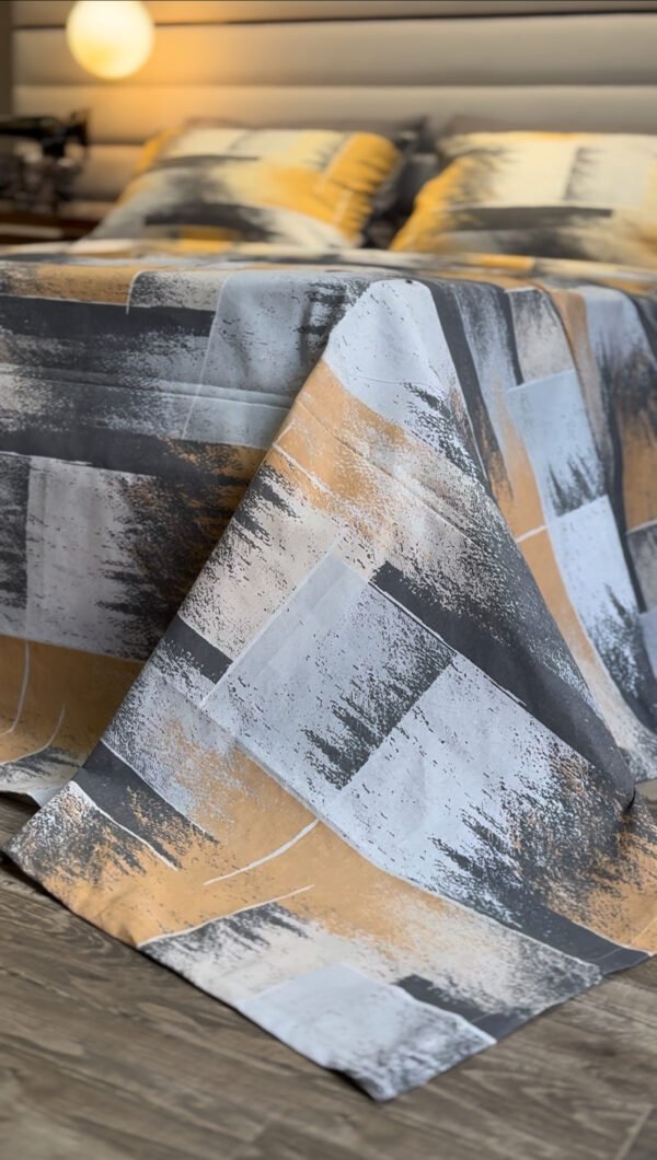 Parure de Lit Éclat Urbain – Gris, Beige & Graphite