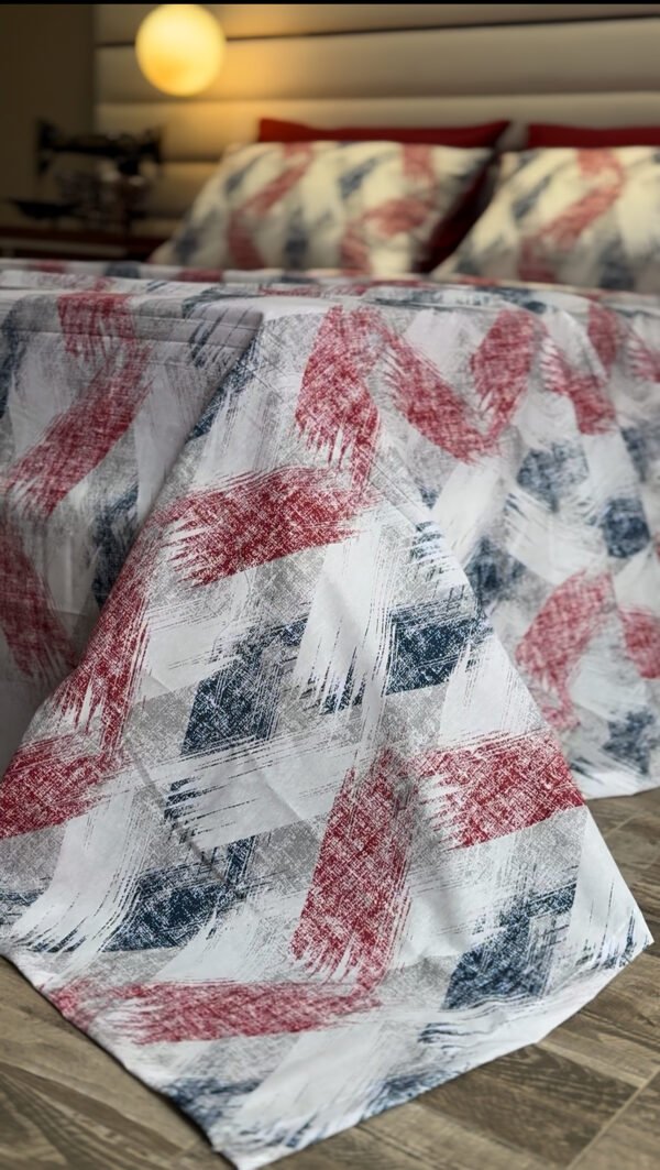 Parure de Lit Éclat Moderne – Rouge Indigo Brossé