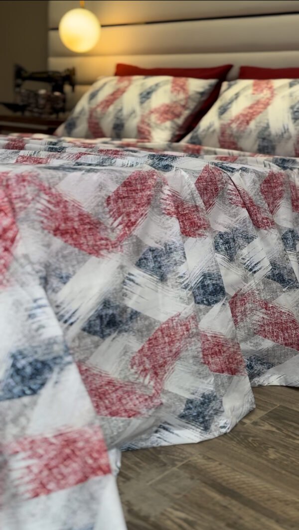 Parure de Lit Éclat Moderne – Rouge Indigo Brossé