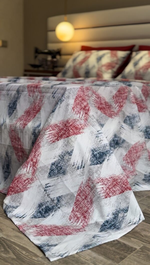 Parure de Lit Éclat Moderne – Rouge Indigo Brossé