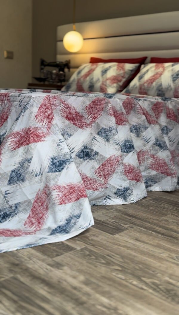 Parure de Lit Éclat Moderne – Rouge Indigo Brossé