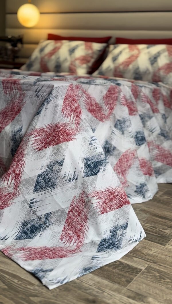 Parure de Lit Éclat Moderne – Rouge Indigo Brossé
