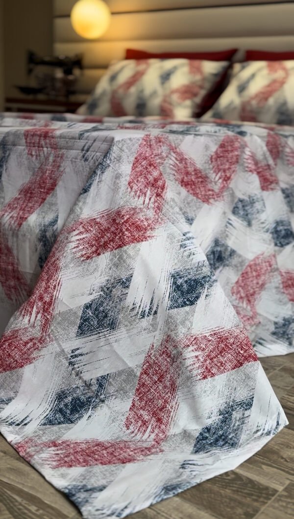 Parure de Lit Éclat Moderne – Rouge Indigo Brossé