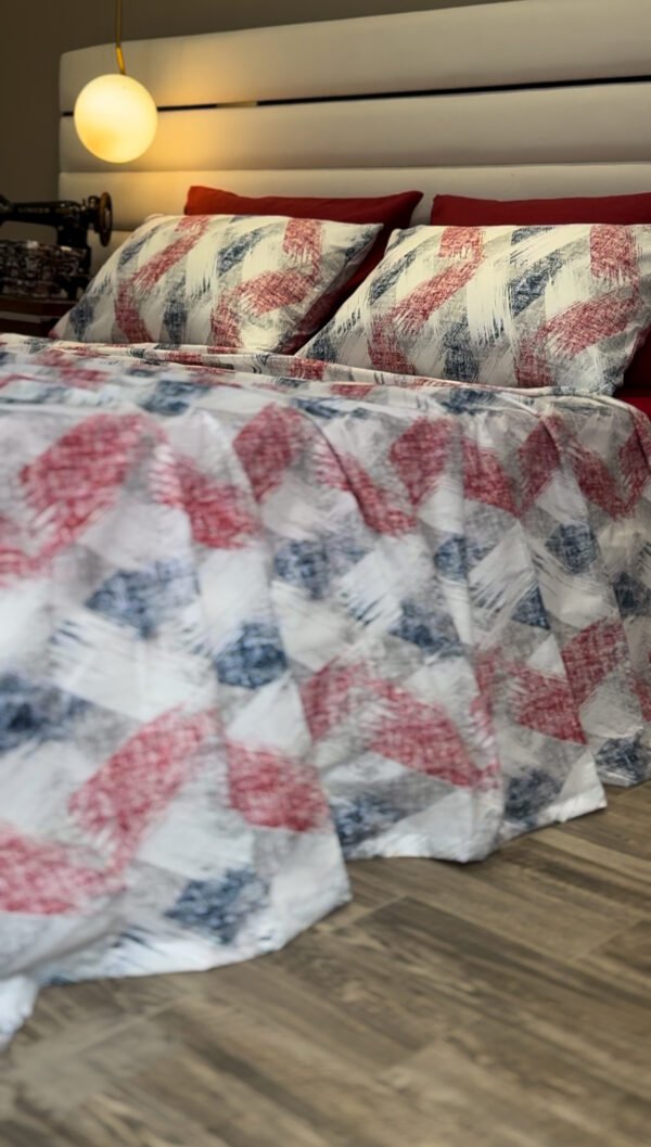 Parure de Lit Éclat Moderne – Rouge Indigo Brossé