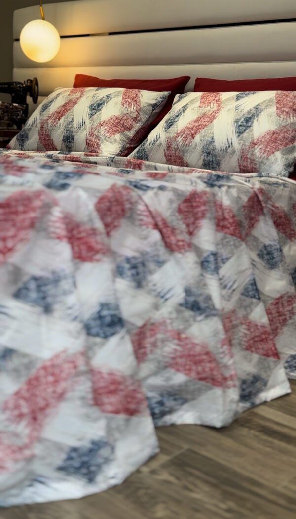 Parure de Lit Éclat Moderne – Rouge Indigo Brossé
