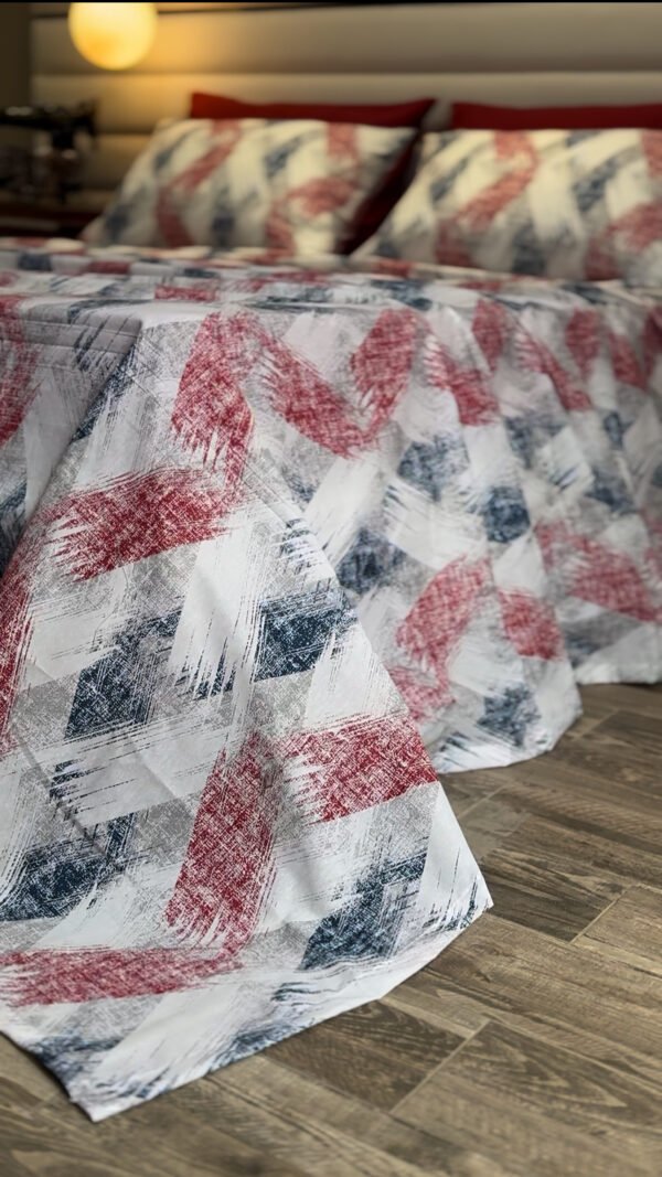 Parure de Lit Éclat Moderne – Rouge Indigo Brossé