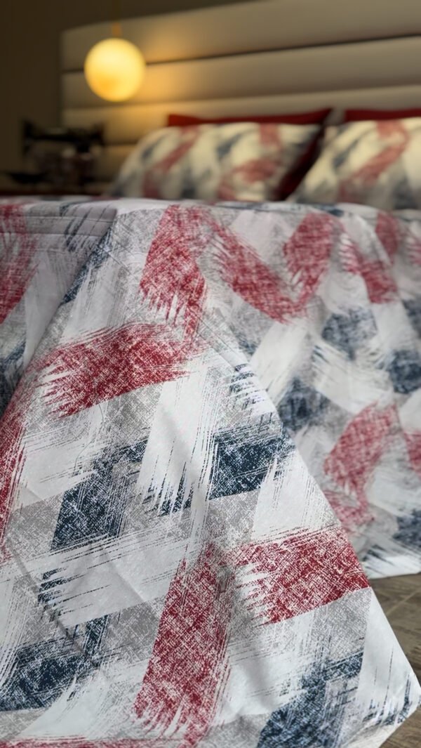 Parure de Lit Éclat Moderne – Rouge Indigo Brossé