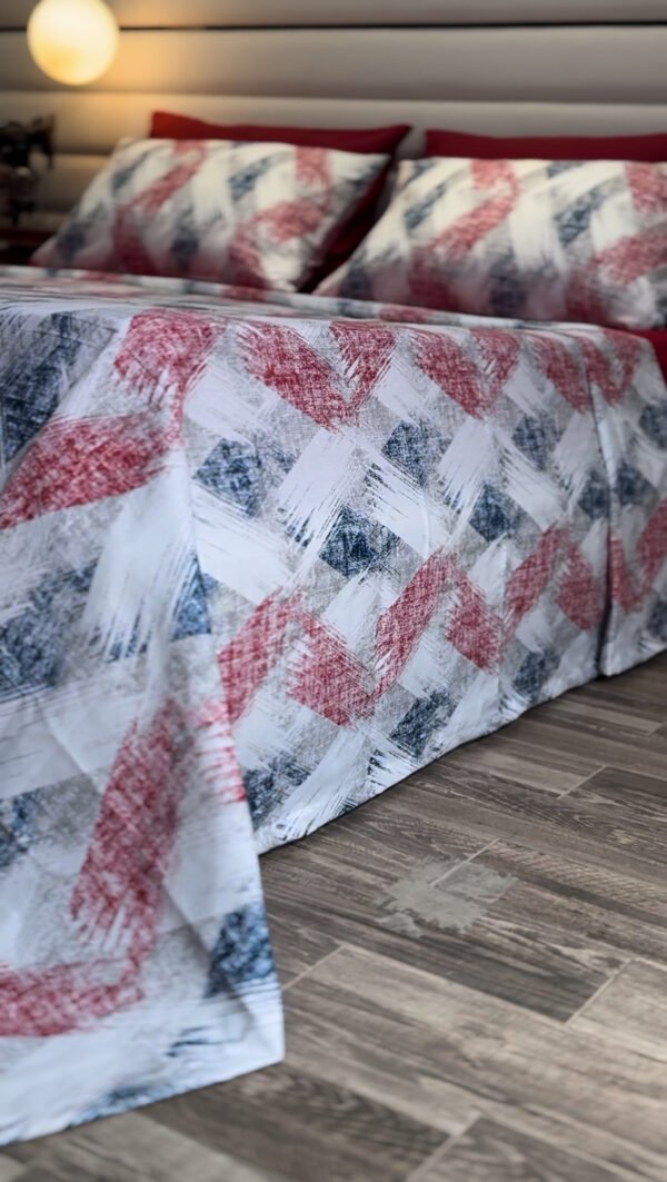 Parure de Lit Éclat Moderne – Rouge Indigo Brossé