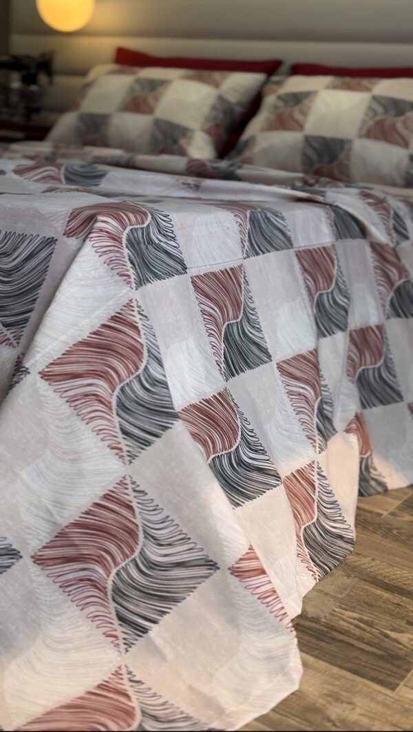 Parure de Lit Ondes Élégantes – Gris Bourdeau Moderne