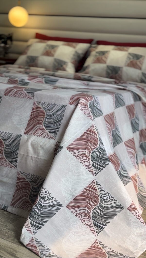 Parure de Lit Ondes Élégantes – Gris Bourdeau Moderne
