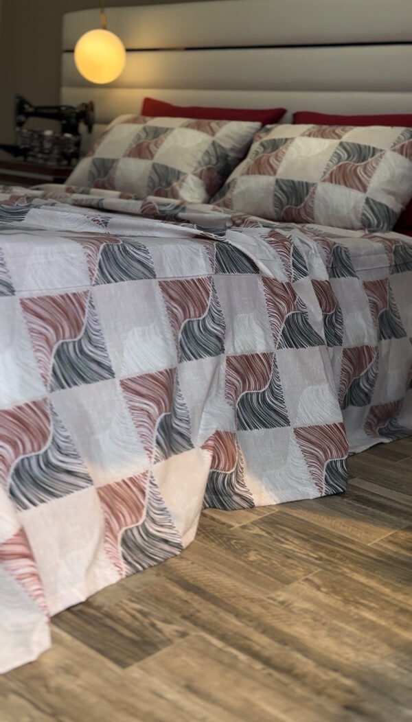 Parure de Lit Ondes Élégantes – Gris Bourdeau Moderne