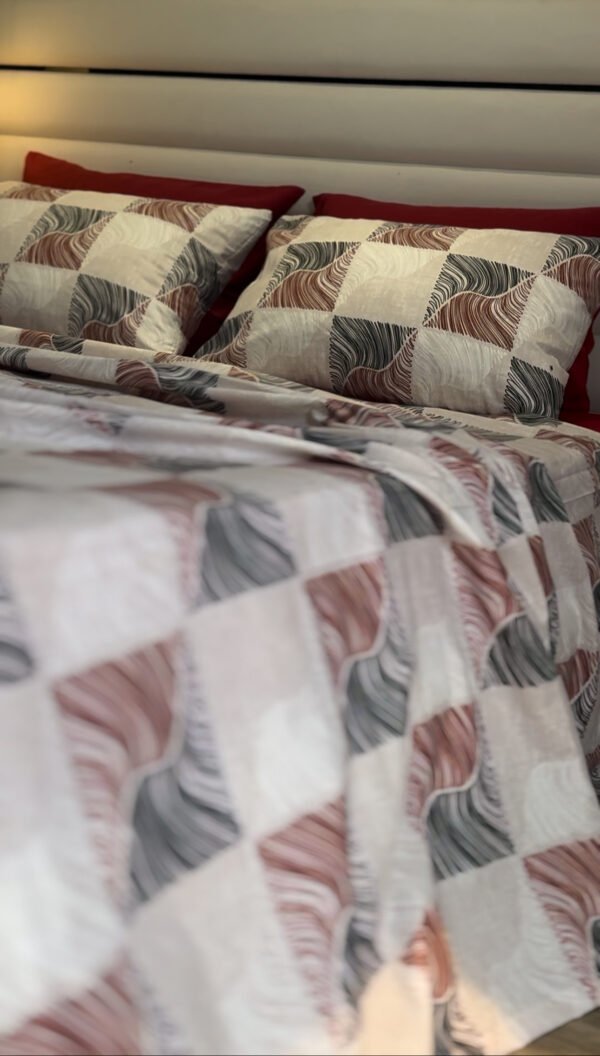 Parure de Lit Ondes Élégantes – Gris Bourdeau Moderne