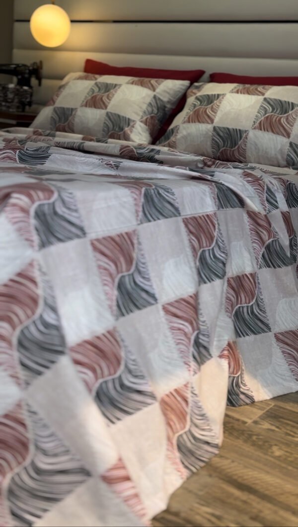 Parure de Lit Ondes Élégantes – Gris Bourdeau Moderne