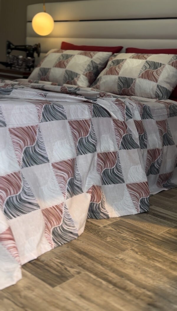 Parure de Lit Ondes Élégantes – Gris Bourdeau Moderne