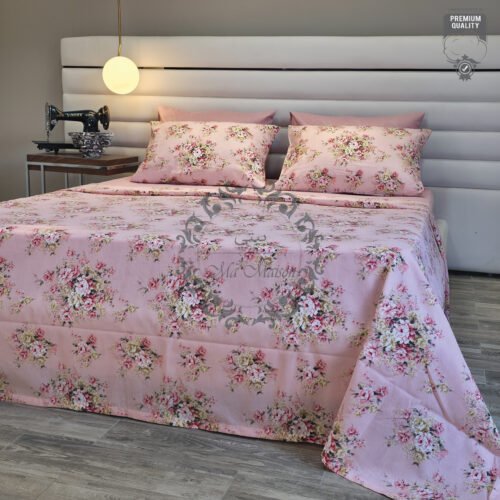 Parure de Lit Rosée Vintage – Bouquet Romantique Fleuri