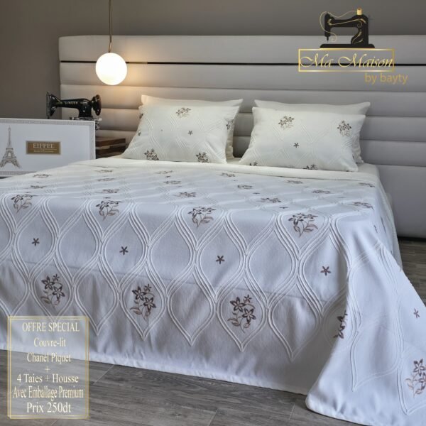 CP03 Couvre-lit Chanel Piquet 6 Pièces