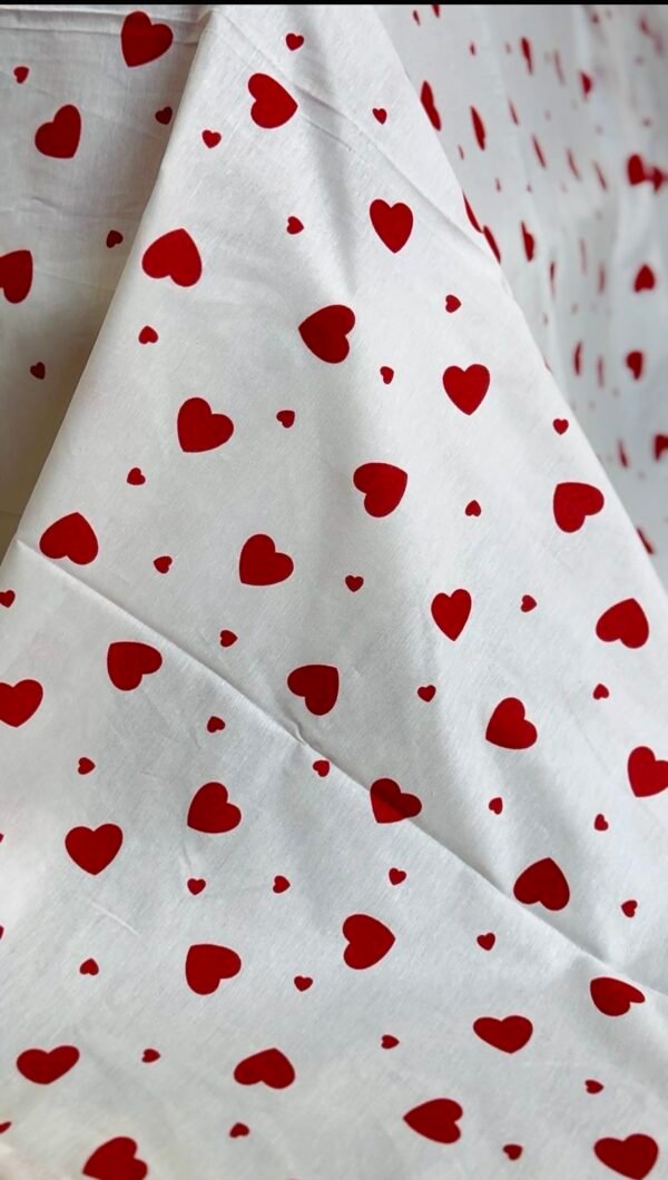 Parure de Lit Cœur Passion – Blanc Rouge Amour