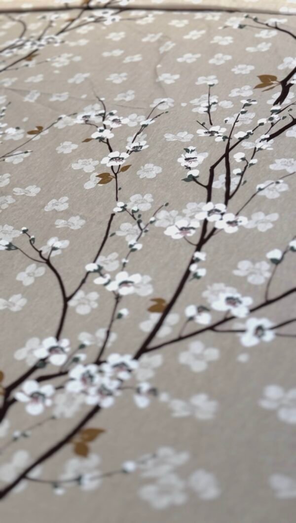 Parure de Lit Beige – Branches Fleuries Élégantes