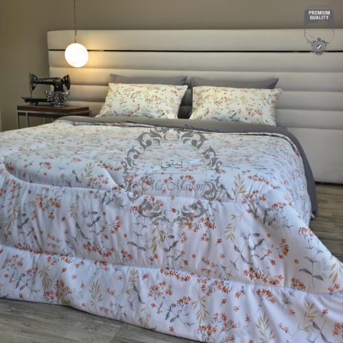 10 Couette 2 Places Floraison Champêtre – Motif Floral Terracotta