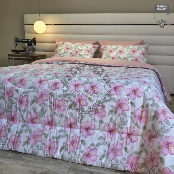Couette 2 Places Style Jardin Fleuri – Fleurs Rose