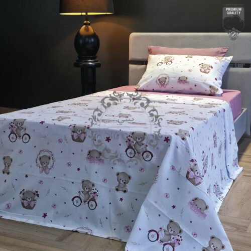 Parure de Lit Une Place et Demi – Oursons Cyclistes