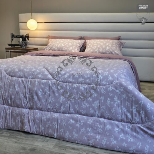 31 Couette 2 Places Fleurie Mauve – Confort Élégant