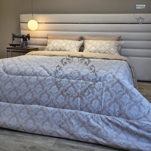 32 Couette 2 Places Élégance Royale – Motif Arabesque Beige