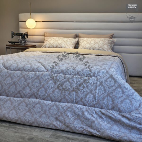 32 Couette 2 Places Élégance Royale – Motif Arabesque Beige