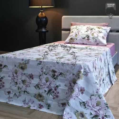Parure de Lit Une Place et Demi – Jardin de Lilas Romantique